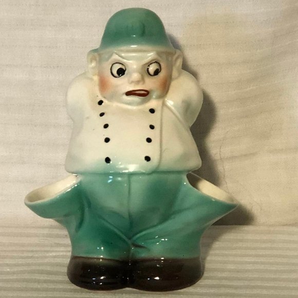 Vintage 5.25" Tall Ceramic Policeman & Tall Ceramic Hillbilly - Picture 2 of 10